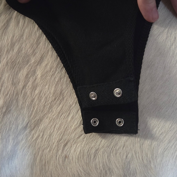 Black Bodysuit with Silver Fringe - Picture 5 of 6